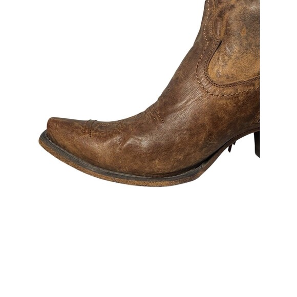 Junk Gypsy by Lane "Spirit Animal" Brown Leather Western Boots 8.5 Fringe Bootie - Picture 15 of 16